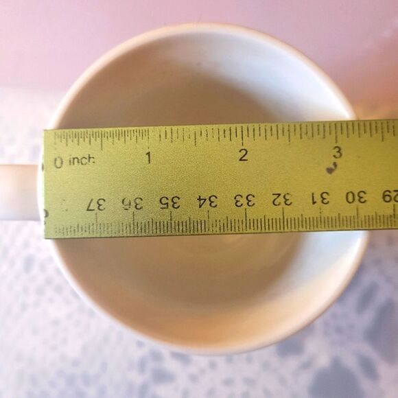 New Mud Pie "Rise and Shine" Ceramic Coffee Mug White w/Black Accent holds 14 oz - Picture 3 of 4